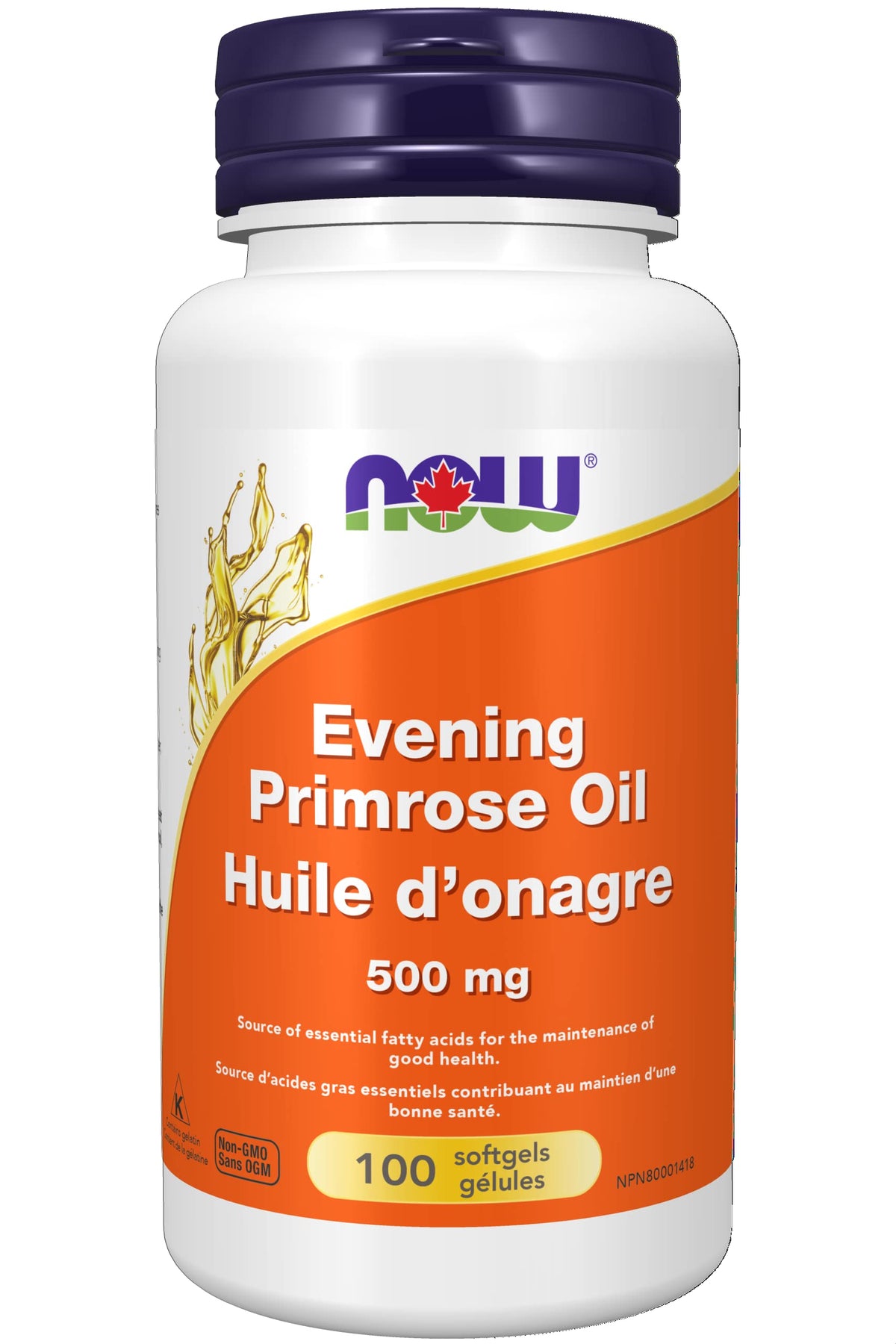 NOW Supplements, Evening Primrose Oil 500 mg with Naturally Occurring GLA (Gamma-Linolenic Acid), 100 Softgels