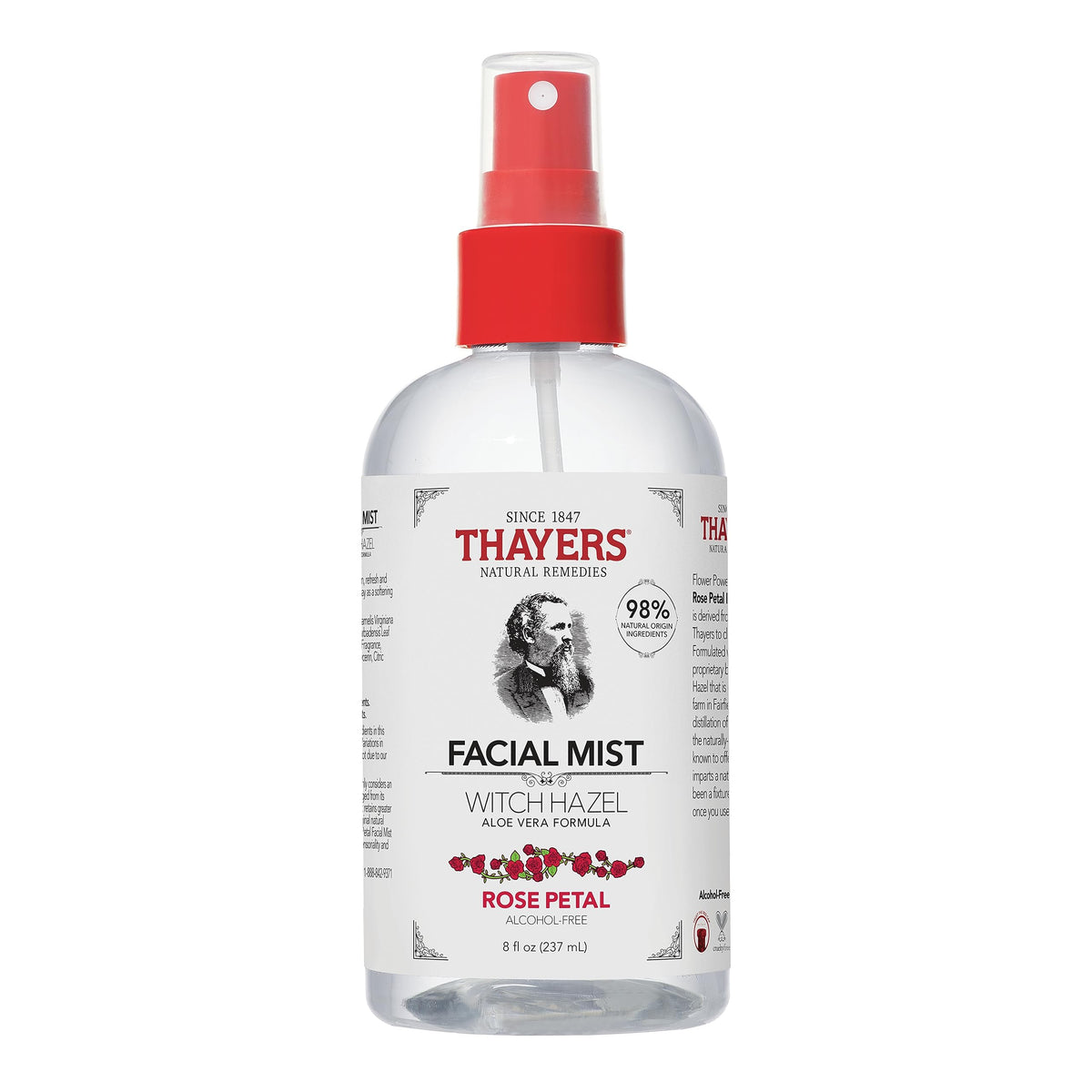 Thayers Alcohol-Free Gentle Face Toner with Organic Witch Hazel and Aloe Vera, Facial Mist with Rose Water, For Dry Skin, Pore Constricting, Cruelty-Free, 237 ml