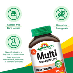 Jamieson 100% Complete Multivitamin Max Strength, With More B, C & D Vitamins