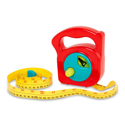 Battat – Toy Measuring Tape – Working Reel & Easy-Hold Handle – Tool Discovery Carousel – Metric & Imperial Units – 2 Years + – Big Tape Measure