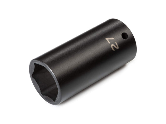 TEKTON 1/2 Inch Drive x 27 mm Deep 6-Point Impact Socket | SID23127