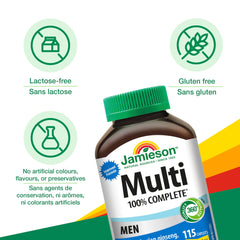 Jamieson 100% Complete Multivitamin for Adult Men, with Siberian Ginseng, Selenium & Lycopene