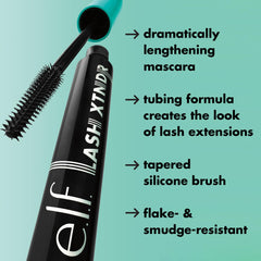 e.l.f. Lash XTNDR Mascara, Made With Tubing Technology For The Look Of Lash Extensions, Clump & Flake Free, Vegan & Cruelty-Free, Deep Brown