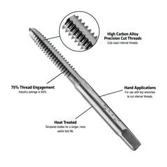 Century Drill & Tool 95002 Coarse Plug Hand Tap, 4-40 NC