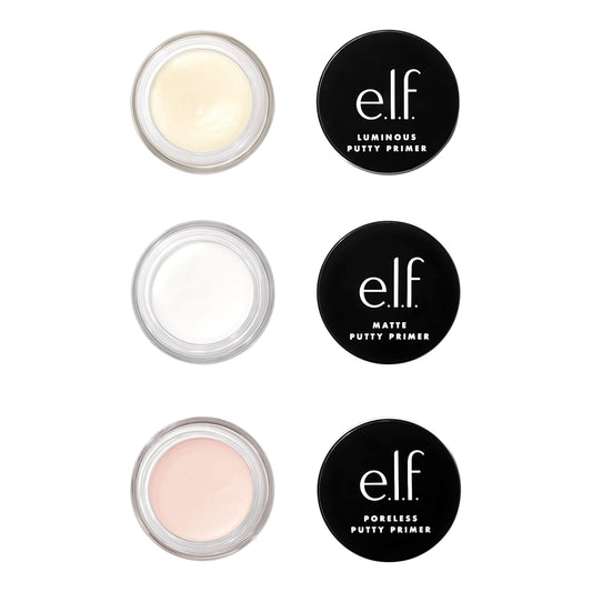 el.f. Putty Primer Trio, Three Putty Primers For Different Areas Of The Face, Creates A Perfect Canvas For Makeup, Made With Hyaluronic Acid