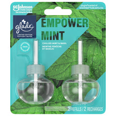 Glade PlugIns® Air Freshener Oil Refill, Scented and Essential Oils for Home and Bathroom, Empower Mint™, 2 Refills