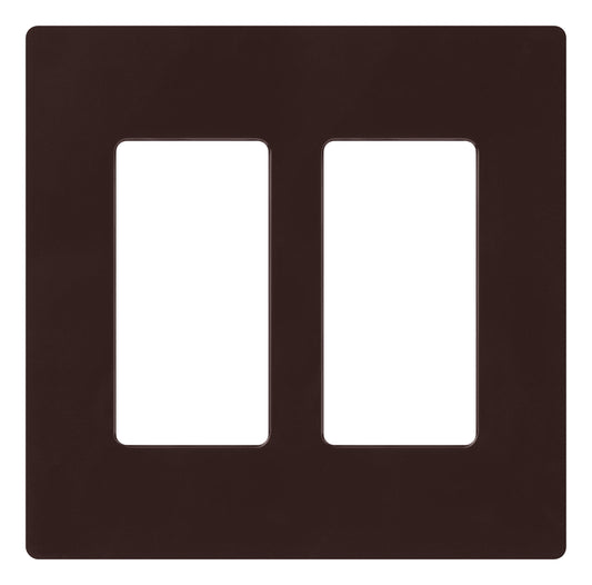 Lutron Claro 2 Gang Decorator/Rocker Wallplate, Gloss | CW-2-BR | Brown