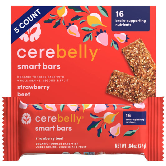 Cerebelly Smart Bars - Healthy Snack Bars for Kids 6 x 5 pack 24g