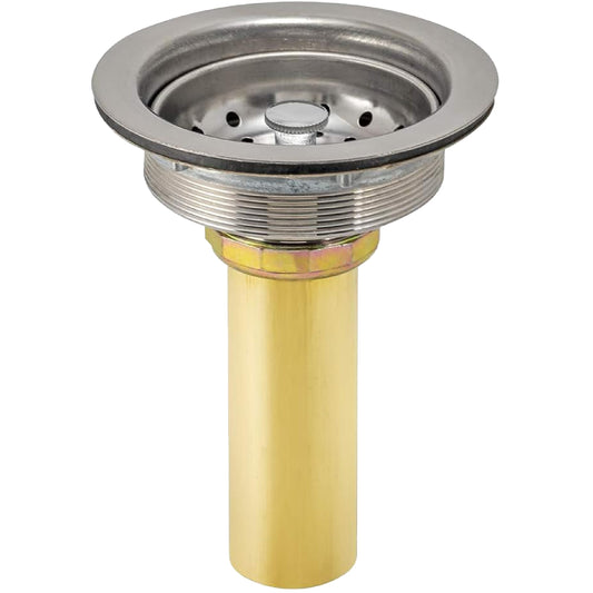 EZ-FLO 30008 Sink Strainer with 1-1/2" x 4" Brass Tailpiece, Stainless Steel