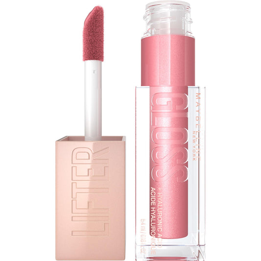 Maybelline New York Lifter Gloss, Hydrating Lip Gloss with Hyaluronic Acid, High Shine for Fuller Looking Lips, XL Wand for One-Swipe Application, Rust, Warm Neutral, 5.4 ml