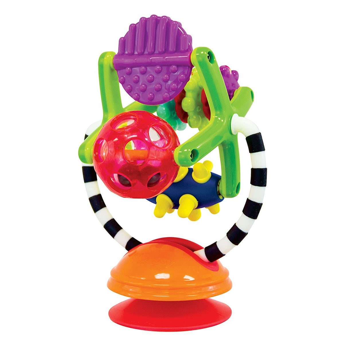 Sassy Teethe & Twirl Sensation Station 2-in-1 Suction Cup High Chair Toy, Developmental Tray Toy for Early Learning, Ages 6+ Months