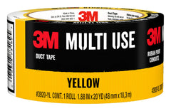 3M Multi-Use Colored Duct Tape, Yellow with Strong Adhesive and Water-Resistant Backing, Multi-Surface 3M Duct Tape for Indoor and Outdoor Use, 1.88 Inches x 20 Yards, 1 Roll (3920-YL)