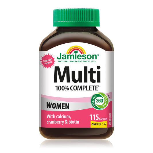 Jamieson 100% Complete Multivitamin for Adult Women, with Calcium, Cranberry & Biotin