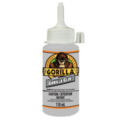 Gorilla Glue Clear, Non-Foaming, Water Resistant, Indoor & Outdoor, Versatile Bonding Usage, Easy Application Nozzle, 3.75oz/110ml Bottle, (Pack of 1), 4637502