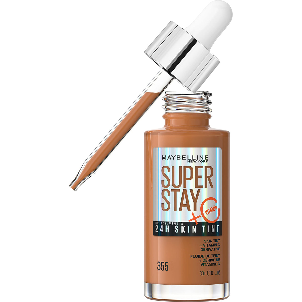 Maybelline New York Super Stay Up To 24H Skin Tint Foundation, skin-like coverage, with Vitamin C*, Shade 355, 30 ml