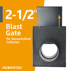 POWERTEC 70133 2-1/2-Inch Blast Gate for Vacuum/Dust Collector