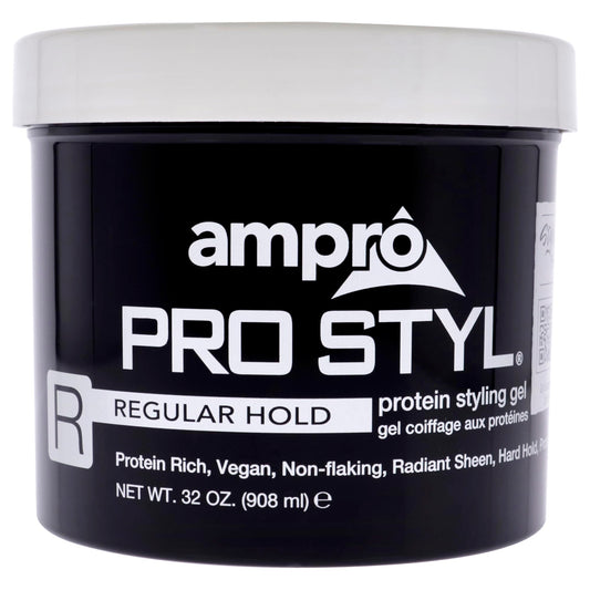 Ampro Pro Styl Styling Gel - Protects and Strengthens Your Strands - Non-Flaking, Alcohol Free, Vegan Formula - Flexible, Touchable Hold for All Hair Textures - Regular - 908 g