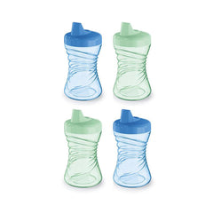 NUK Fun Grips Hard Spout SippyCup, 10 oz (300 mL), Blue & Green, 12+ Months, 4 Pack