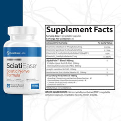 SciatiEase Sciatic Nerve Health Support Supplement - Nerve Support Formula with AlphaPalm, Pea, Vitamin B Complex, Alpha Lipoic Acid 300mg - 120 Capsules