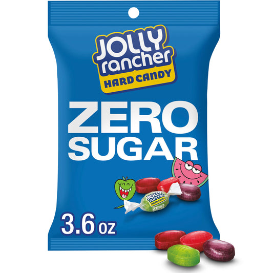 JOLLY RANCHER Zero Sugar Assorted Fruit Flavored Hard Candy Bag, 3.6 oz