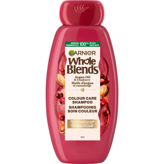 Garnier Whole Blends Argan Oil and Cranberry Shampoo for Colored-Hair. Enhancing Color, Paraben-Free, 370 ml