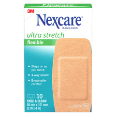 Nexcare™ Ultra Stretch Bandages CS103-CA, Knee & Elbow, 10/Pack