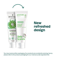 ATTITUDE Kids Fluoride-Free Toothpaste, Plant- and Mineral-Based Ingredients, Vegan, Cruelty-Free and Sugar-Free, Coconut and MInt 120 grams