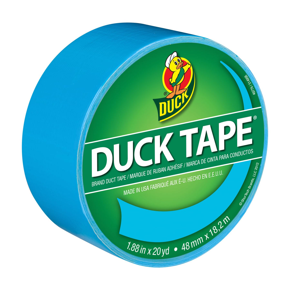 Duck Brand 1311000 Color Duct Tape, Electric Blue, 1.88 Inches x 20 Yards, Single Roll