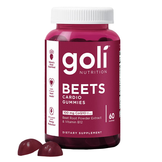 Goli Nutritional Supplement, Beets Cardio Gummy - 60 Count - 100mg CoQ10 & Beet Root Extract - Gluten-Free, Vegan, Non-GMO, and Gelatin-Free. Nature's Great Superfood.