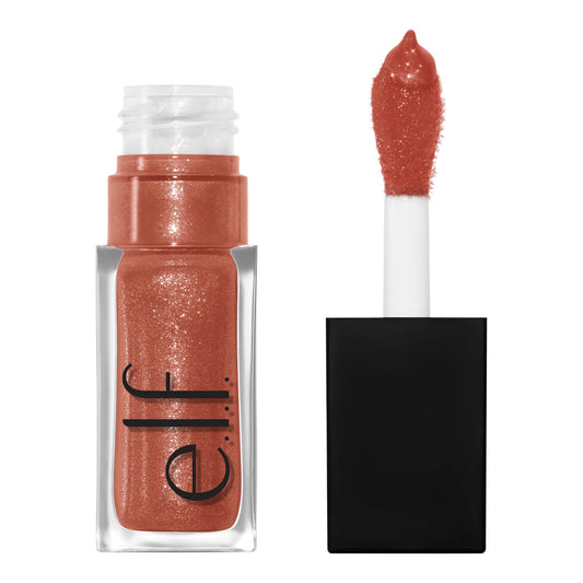 e.l.f. Glow Reviver Lip Oil, Nourishing and Hydrating with High-Shine Glimmer Finish & Sheer Wash Of Color, Minty Scent, Non-Sticky, Vegan & Cruelty-free, Super-Neutral