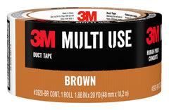 3M Multi-Use Colored Duct Tape, Brown with Strong Adhesive and Water-Resistant Backing, Multi-Surface 3M Duct Tape for Indoor and Outdoor Use, 1.88 Inches x 20 Yards, 1 Roll (3920-BR)