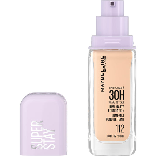 Maybelline New York Super Stay Lumi Matte Foundation, Up to 30H Wear, Luminous Matte, Buildable Coverage, Amino Acids, 112, 35 ml