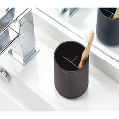 iDesign Cade Toothbrush Holder, Holds Normal Toothbrushes, Spin Brushes, and Toothpaste - Matte Soft Aqua