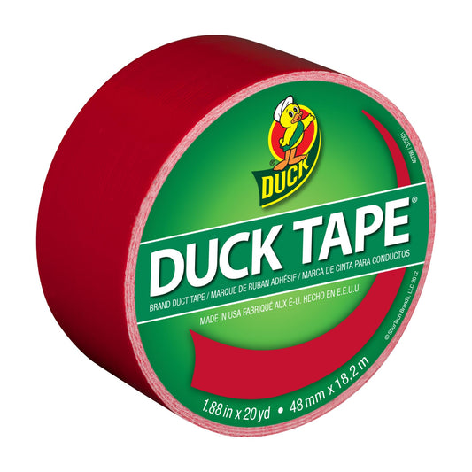 Duck Brand 1265014 Color Duct Tape, Red, 1.88 Inches x 20 Yards, Single Roll