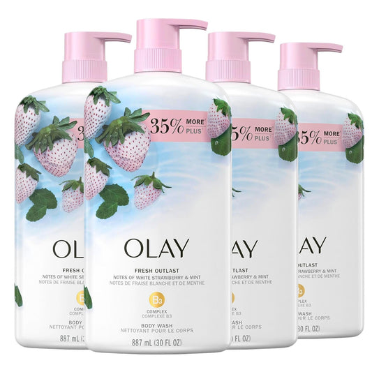 Olay Fresh Outlast Body Wash, White Strawberry & Mint, 887mL