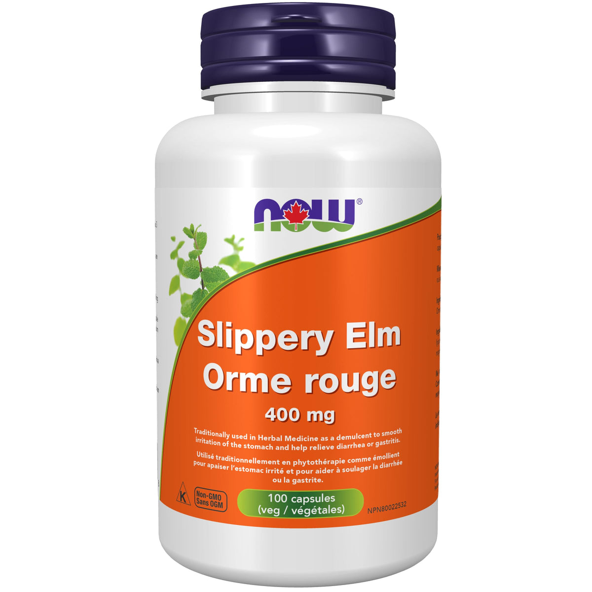 NOW Supplements, Slippery Elm (Ulmus rubra) 400 mg, Herbal Supplement, 100 Veg Capsules