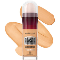 Maybelline New York Instant Age Rewind Eraser Treatment Makeup, Micro-Correcting Foundation Covers Dark Circles, Fine Lines and Age Spots, Nude 190, 20 mL