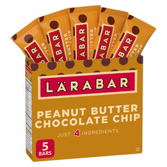 LÄRABAR Peanut Butter Chocolate Chip, Fruit and Nut Energy Bar, Pack of 5 Bars, Gluten Free, Vegan, Snack Bars