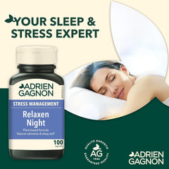 Adrien Gagnon - Relaxen Night Sleep Aid with Valerian Root, Passionflower, and Hops, Natural Calm Sleep and Relaxation, 100 Capsules