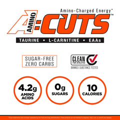 ALLMAX Nutrition - AMINOCUTS (A:CUTS) - Weight-Management BCAA (L-Carnitine + Taurine + EAAs) - Goji Berry - dye free - 252 Gram - 36 Servings