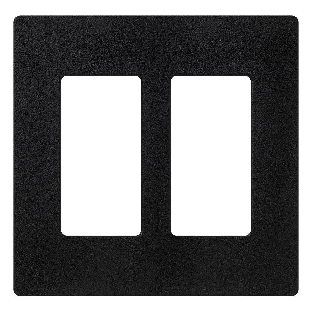 Lutron Claro 2 Gang Decorator/Rocker Wallplate, Matte | SC-2-MN | Midnight