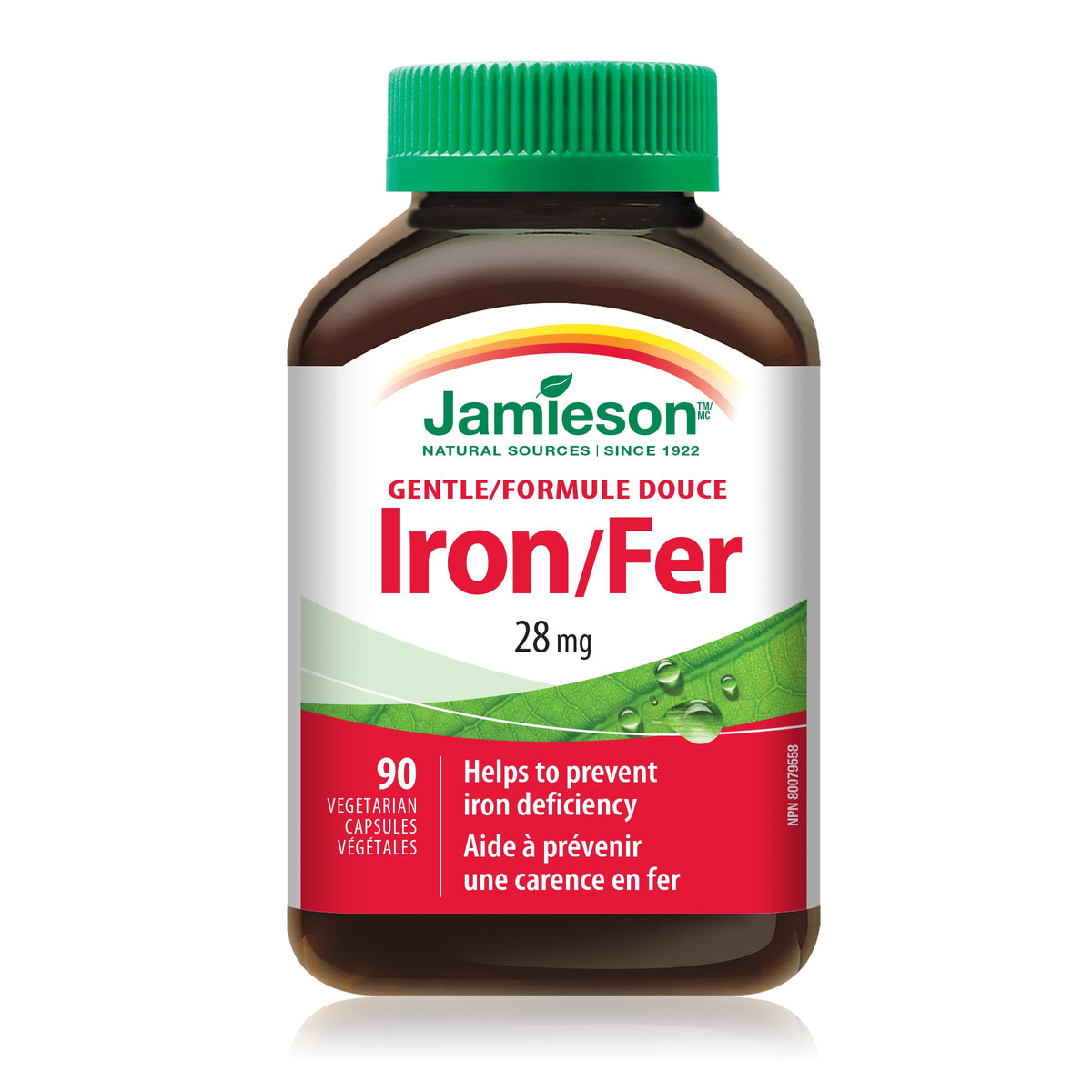 Jamieson Gentle Iron 28 mg Ferrous Bisglycinate - Gluten-Free, 90 Count (Pack of 1)