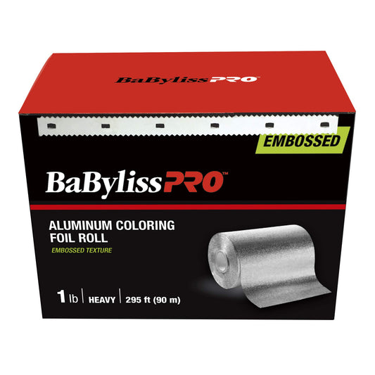 BaBylissPRO Aluminum Embossed Coloring Foil Roll, Rough Texture Foil Paper for Highlights, Colouring, Hair Dye in Salon, Barber or at Home DIY, 1 Pound LB Roll, Heavyweight 295 foot Roll