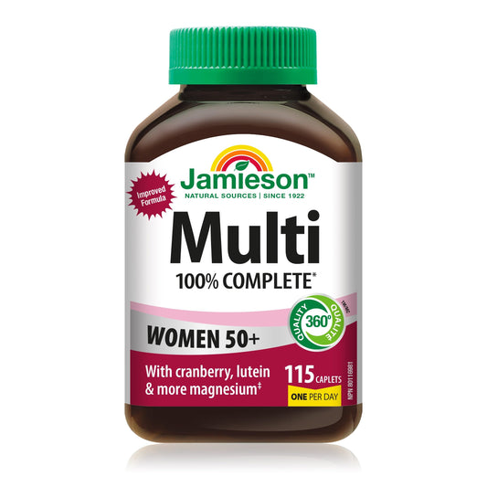 Jamieson 100% Complete Multivitamin for Adult Women 50+, with Cranberry, Lutein & Magnesium