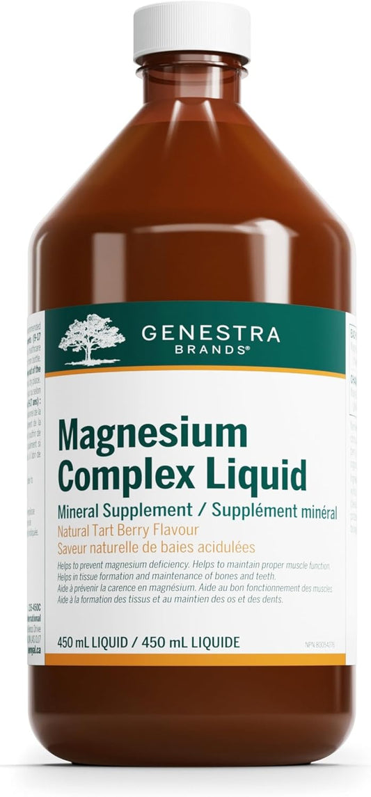 Genestra Brands - Magnesium Complex Liquid - Supports Muscles, Bones and Teeth - 450 ml Liquid - Natural Tart Berry Flavour