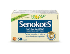 Senokot Natural Senna Laxative Plus Stool Softener, 60 Count