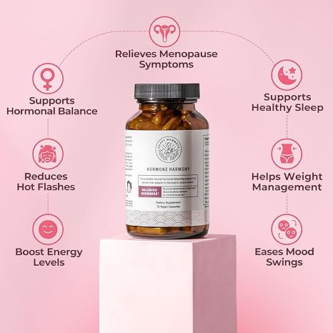 Happy Mammoth Hormone Harmony Natural Hormonal Supplement for Women – Menopause Relief, Perimenopause, Hormonal Balance Support, Hot Flashes, Healthy Weight Management, Mood Swings – 72 Capsules