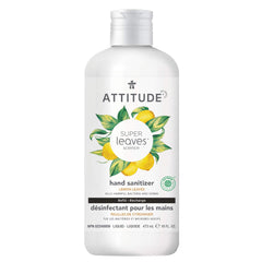 ATTITUDE Hand Sanitizer Refill for Adults & Kids, EWG Verified, Kills Bacteria and Germs, Vegan, Lemon Leaves, Bulk Refill, 473 mL