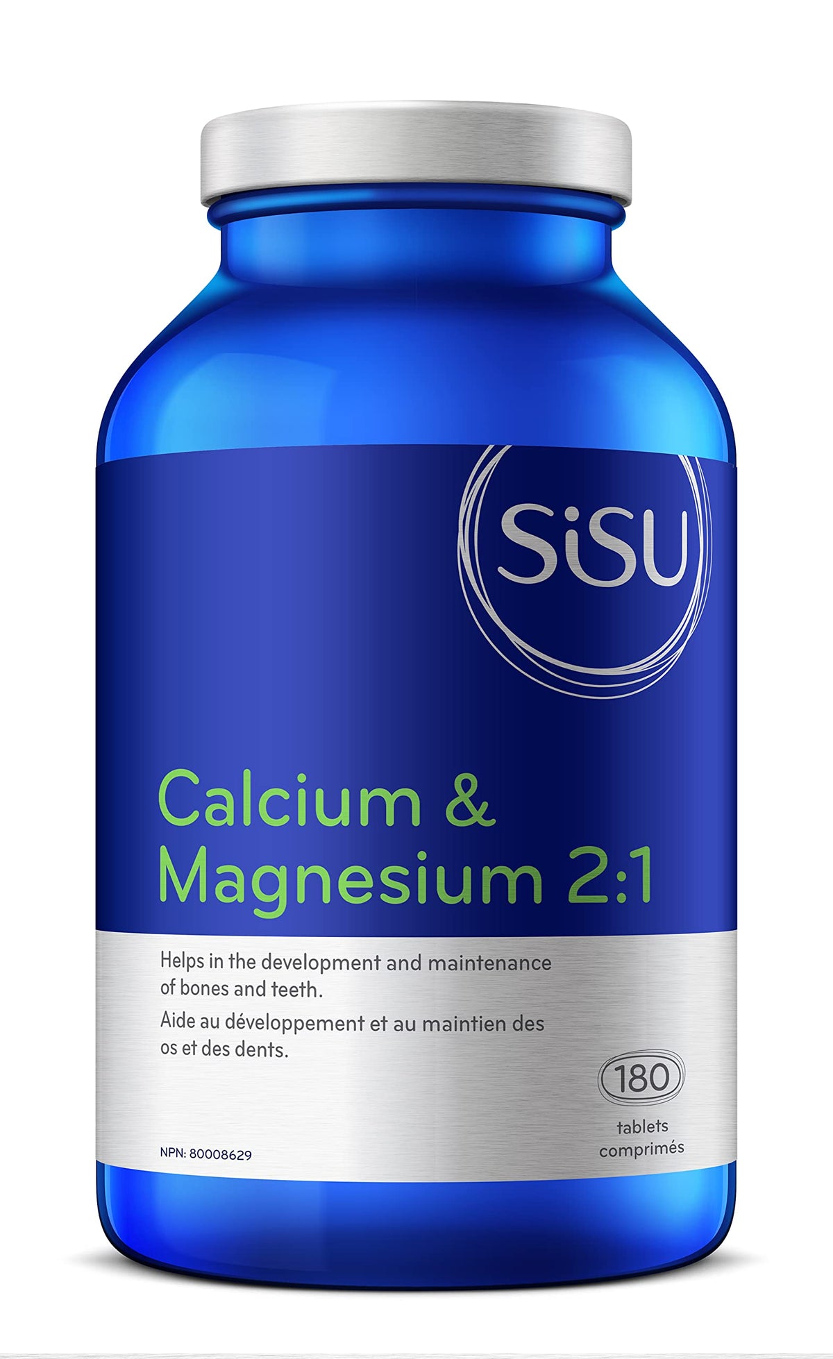 SISU Calcium & Magnesium 2:1 with D2 | High Potency Formula of Calcium Cirate, Magnesium Oxide and Vitamin D2 | Non-GMO, Gluten Free, Dairy Free, 180 Count