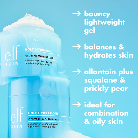 e.l.f. SKIN Holy Hydration! Gel-Yeah Moisturiser, Lightweight Moisturizer For Plump, Hydrated Skin, Infused With Squalane, Vegan & Cruelty-free